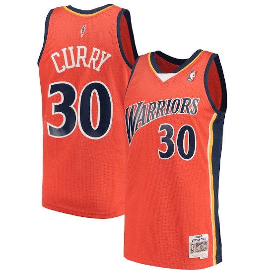 Best Replica STEPHEN CURRY GOLDEN STATE WARRIORS THROWBACK JERSEY (HEAT APPLIED) - Colareps