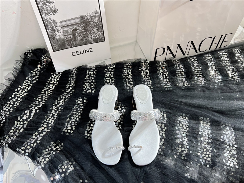 Best Replica Rene Caovilla Heels Dupe low heel flat flip flop sandals - Colareps