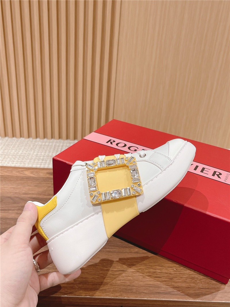 Best Replica Roger vivier new diamond buckle white shoes - Colareps