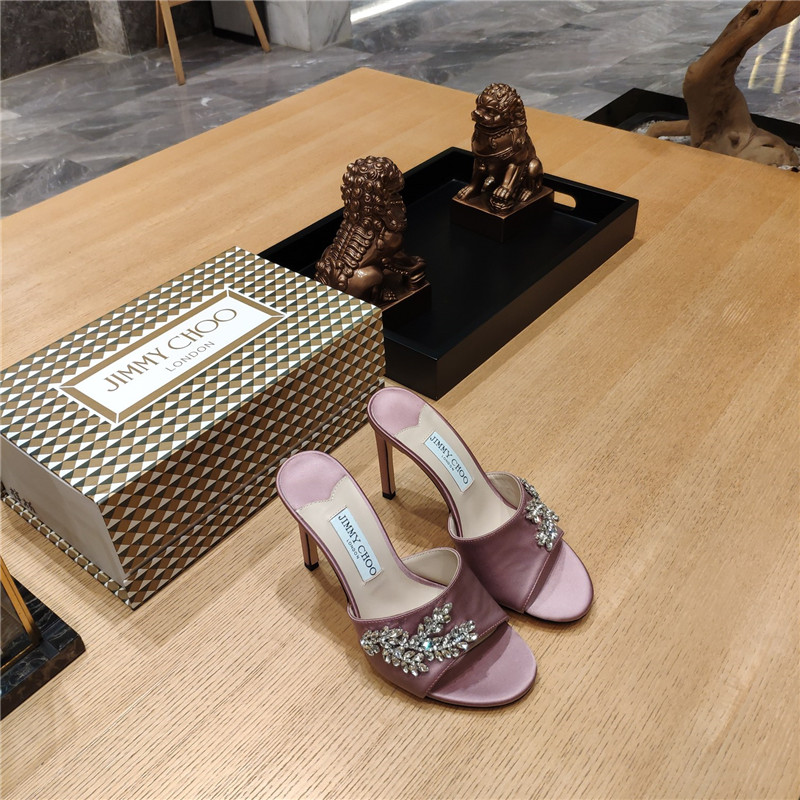 Best Replica jimmy choo high heel fishmouth satin sandals - Colareps