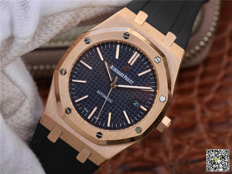 Best Replica Replica Audemars Piguet Royal Oak 15400 1:1 Best Edition Rose Gold Blue Dial - Colareps