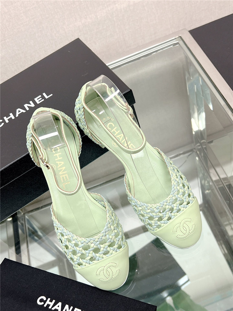 Best Replica Chanel Mary Jane hollow woven sandals - Colareps