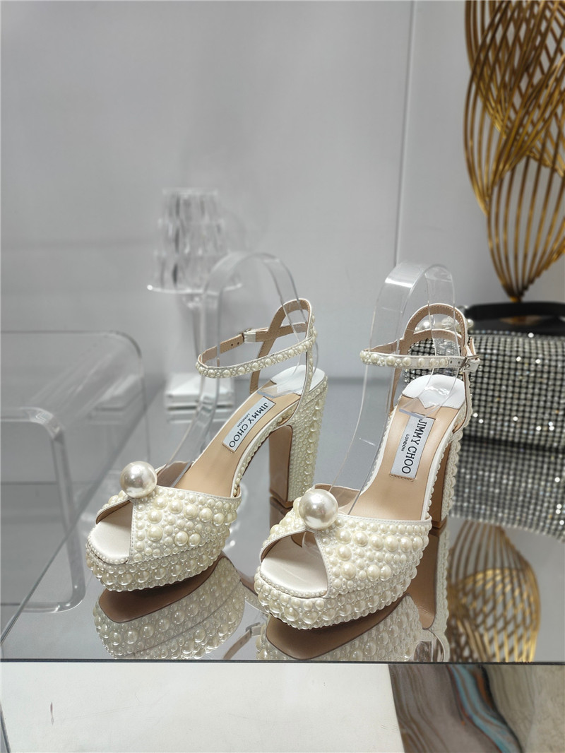 Best Replica Jimmy Choo new silk pearl luxury series sandals - Colareps