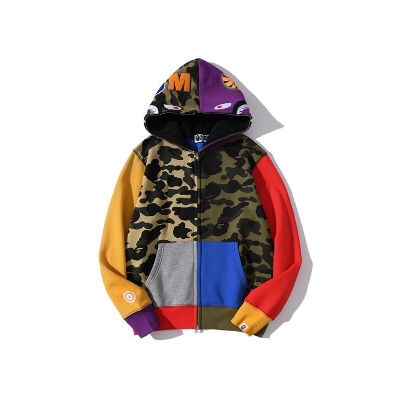 Best Replica BAPE 1st Camo Crazy Shark Full Zip Hoodie Multi - Colareps