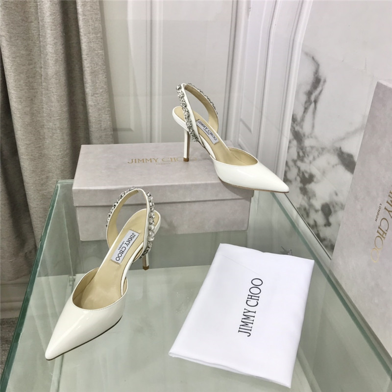 Best Replica Jimmy Choo Pearl Heels Dupe rhinestone heeled sandals - Colareps