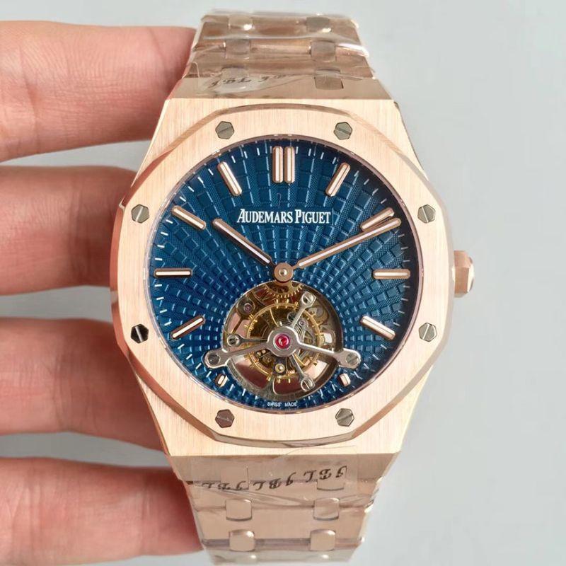 Best Replica Replica Audemars Piguet Royal Oak Tourbillon 26522OR.OO.1220OR.01 R8 Factory 1:1 Best Edition Swiss Tourbillon Blue Dial - Colareps