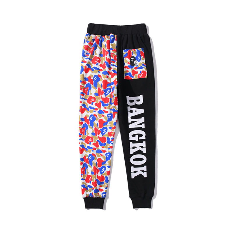 Best Replica BAPE Shark Camo Track Pants Sweatpants Black White HDCP8752 - Colareps