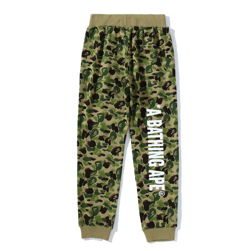 Best Replica BAPE Camo Shark Track Pants Sweatpants Green Black HDCP8791 - Colareps