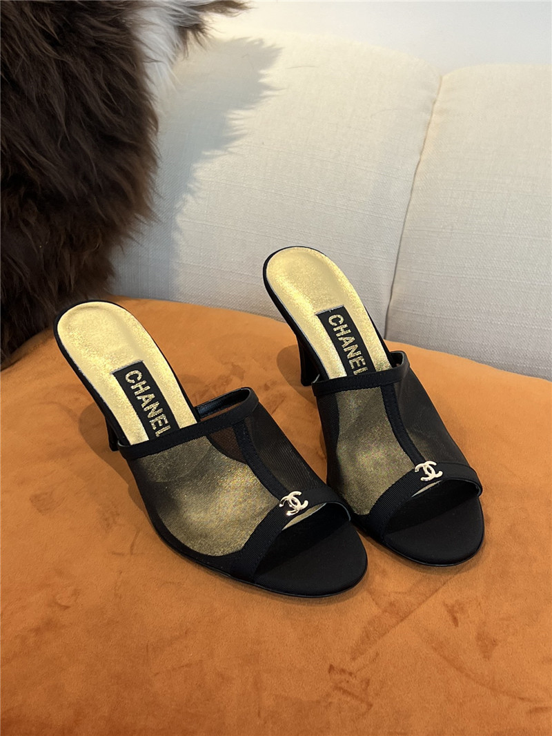 Best Replica chanel high heel slippers - Colareps