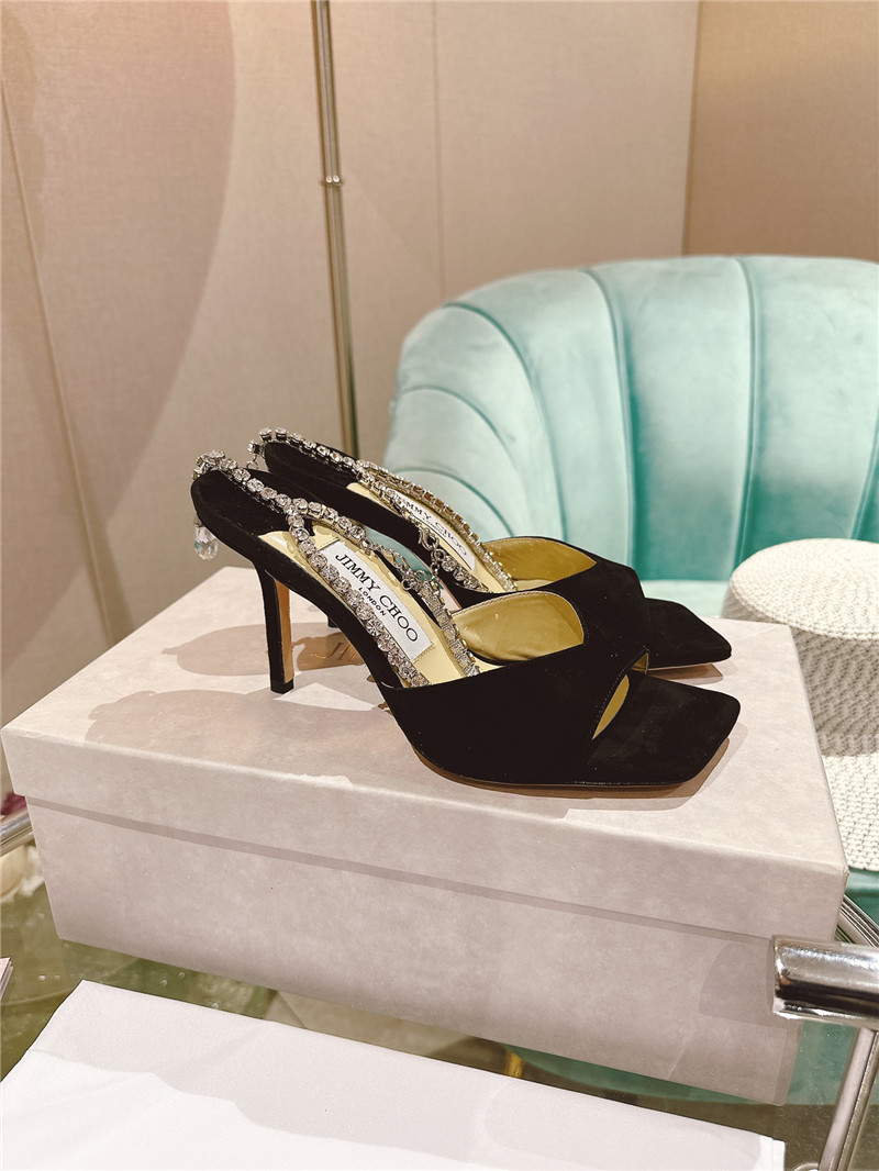 Best Replica Jimmy Choo Pearl Heels Dupe Rhinestone Chain Heels - Colareps