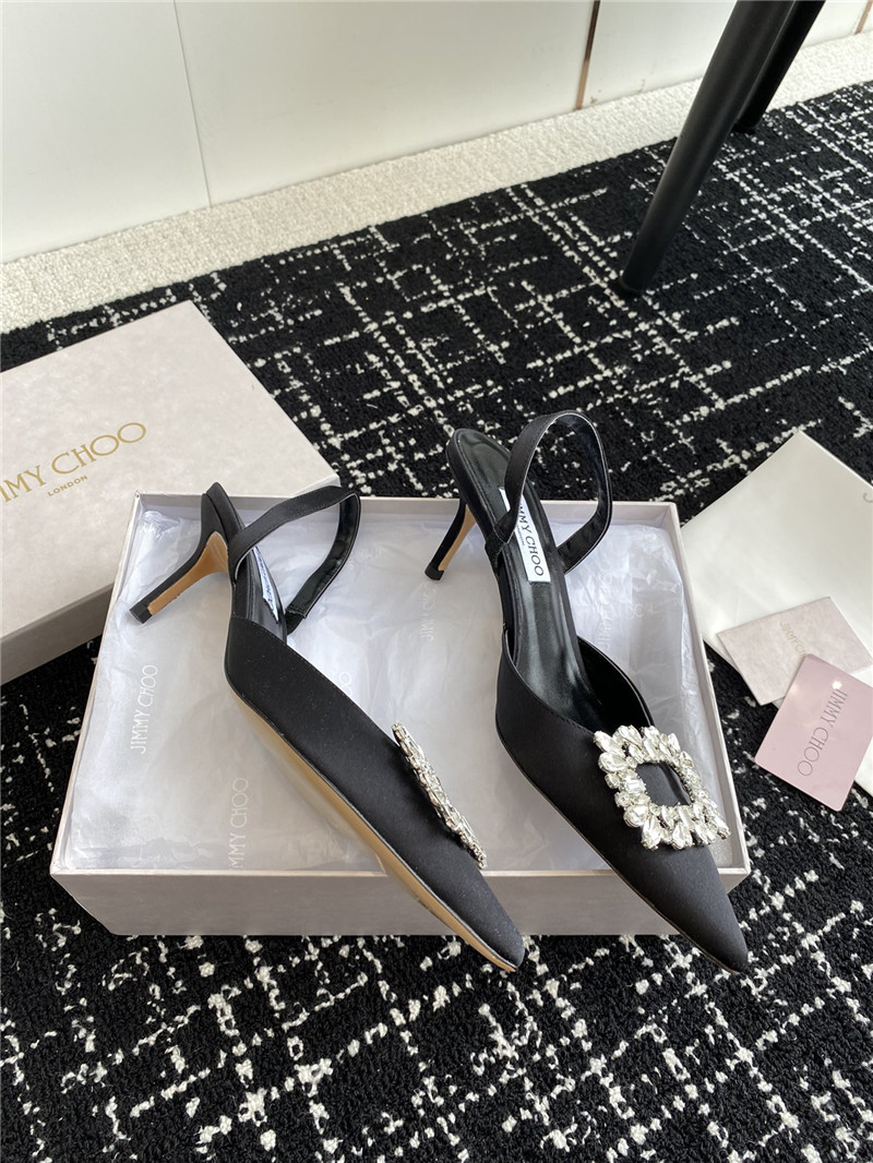 Best Replica Jimmy Choo Square Buckle Drill Point Half Drag - Colareps