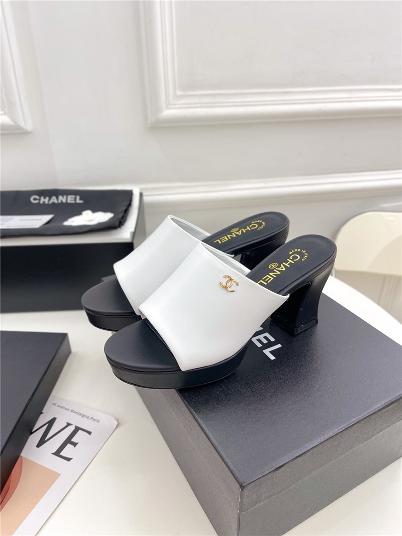 Best Replica chanel platform high heel slippers - Colareps