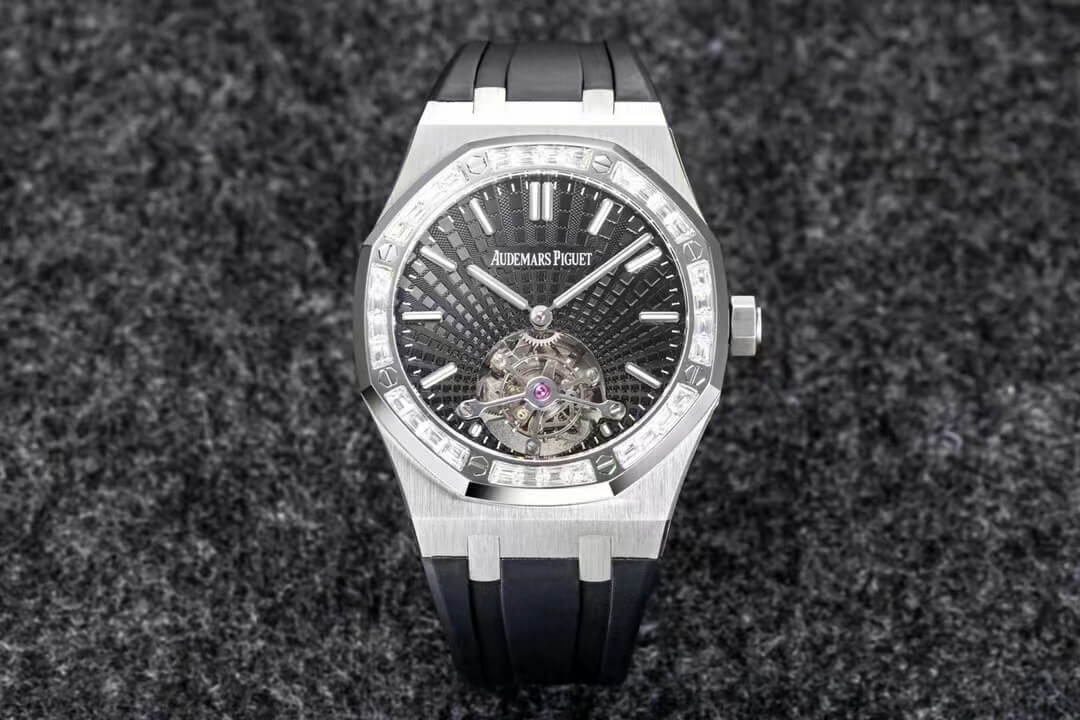 Best Replica Replica Audemars Piguet Royal Oak Tourbillon 1:1 Best Edition R8 Factory V3 Black Rubber Strap - Colareps