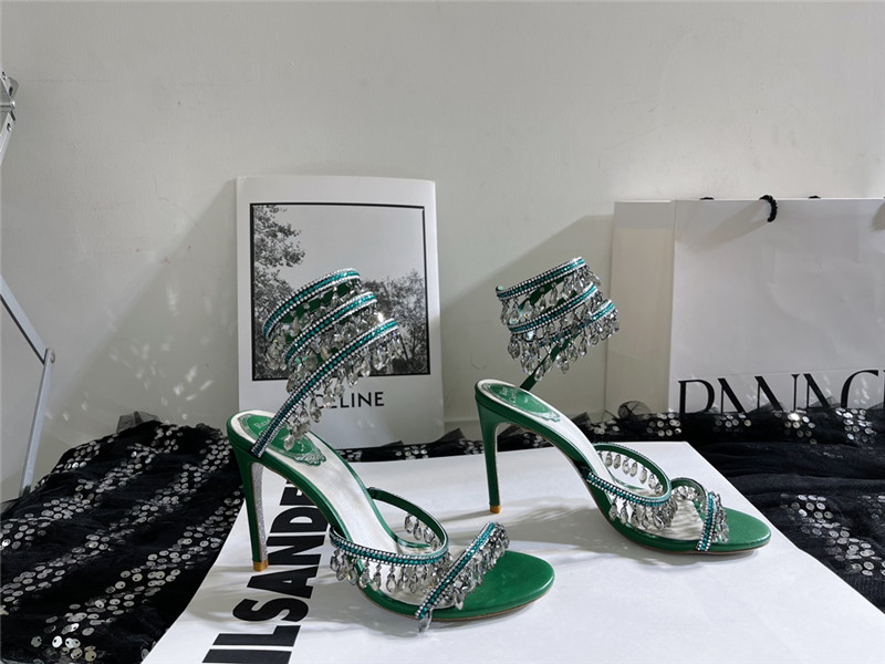 Best Replica rene caovilla cleo chandelier satin sandals - Colareps