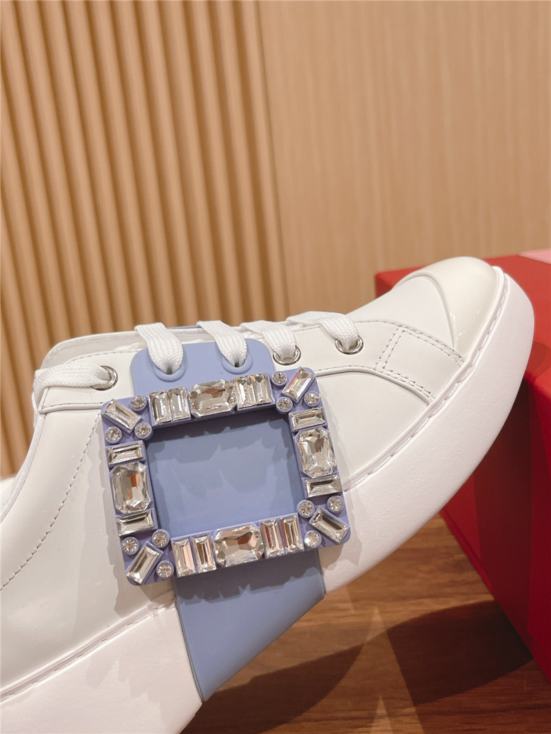 Best Replica Roger vivier new diamond buckle white shoes - Colareps