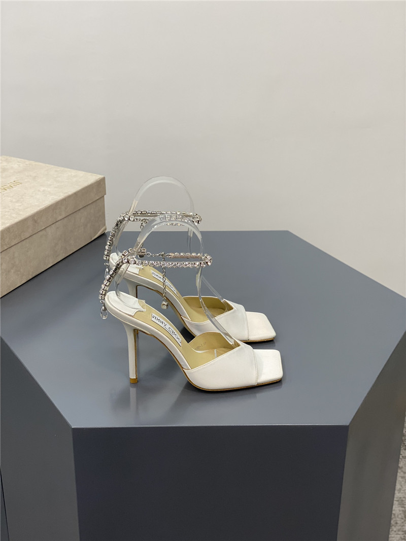 Best Replica Jimmy Choo Crystal Square Toe Fish Toe Sandals - Colareps