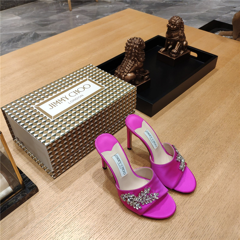 Best Replica jimmy choo high heel fishmouth satin sandals - Colareps