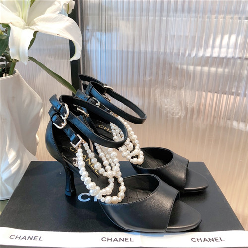 Best Replica chanel high heel pointed pearl sandals - Colareps