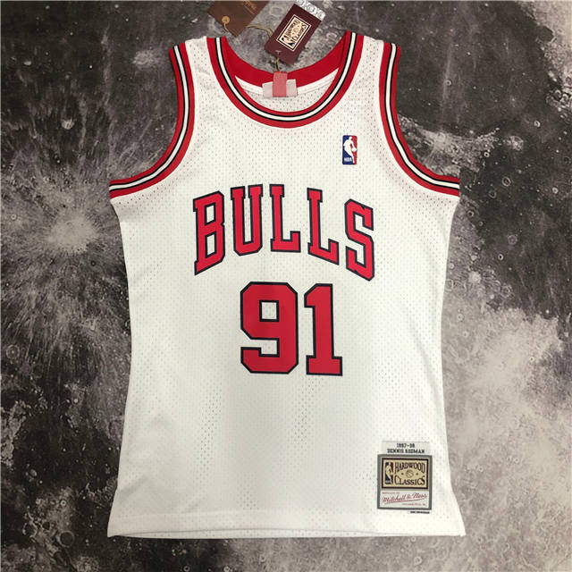 Best Replica DENNIS RODMAN CHICAGO BULLS THROWBACK JERSEY (HEAT APPLIED) - Colareps
