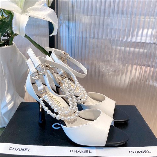 Best Replica chanel high heel pointed pearl sandals - Colareps
