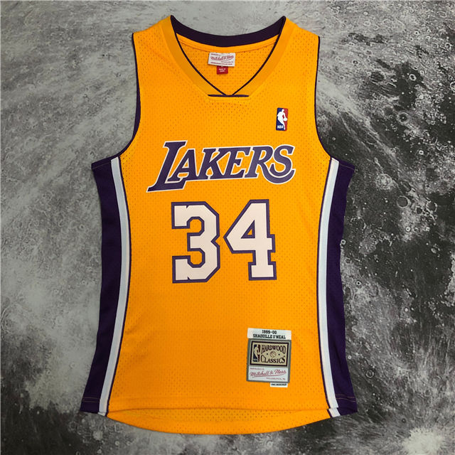 Best Replica SHAQUILLE O'NEAL LOS ANGELES LAKERS THROWBACK JERSEY (HEAT APPLIED) - Colareps