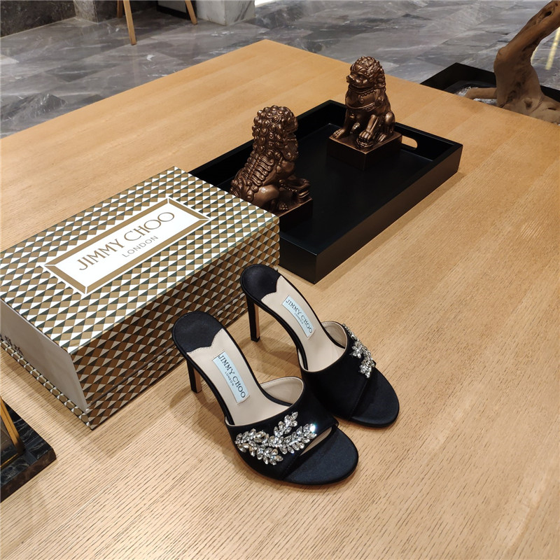 Best Replica jimmy choo high heel fishmouth satin sandals - Colareps