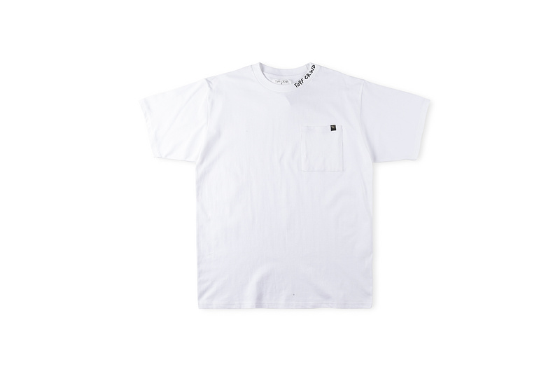 Best Replica Pure White Neckband Print Short Sleeve Tee - Colareps