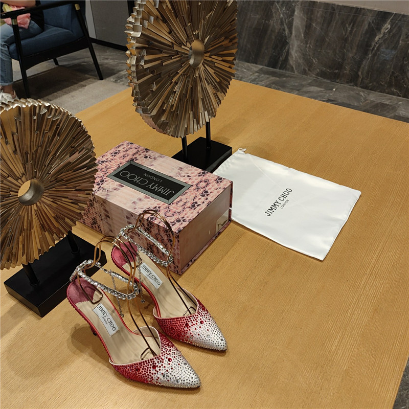 Best Replica Jimmy Choo Crystal Chain Heeled Sandals - Colareps