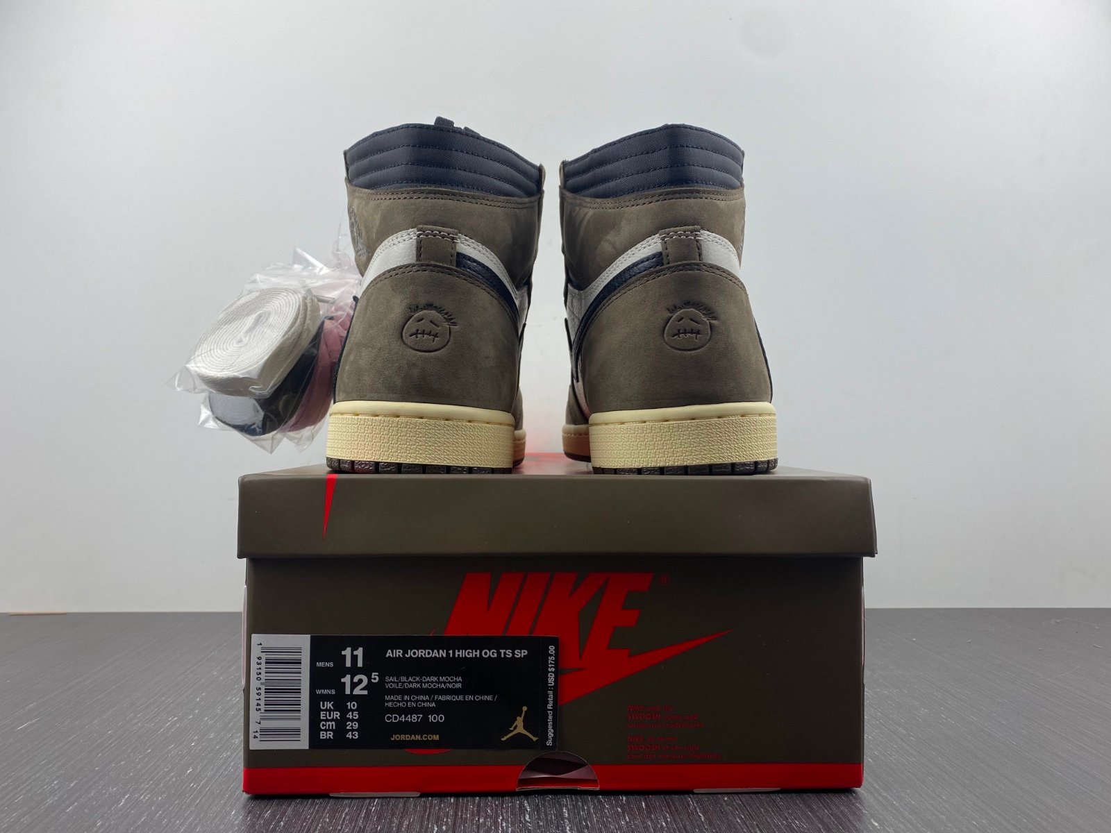 Best Replica Jordan 1 Retro High Travis Scott Mocha Extended size 14 - Colareps