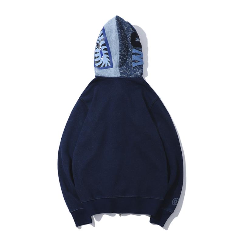 Best Replica Bape Shark Blue Pullover Hoodie - Colareps