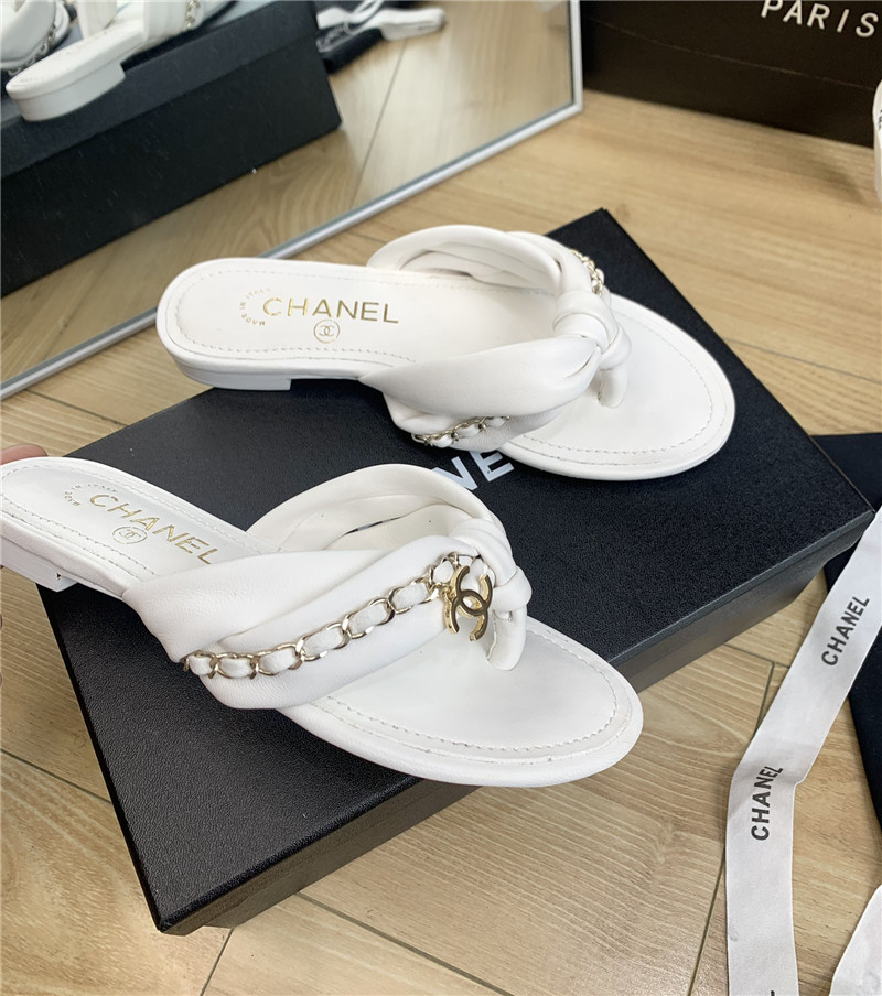 Best Replica chanel flat chain slippers - Colareps