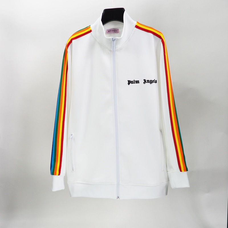 Best Replica Rainbow stripe tracksuit sport jacket black & white - Colareps