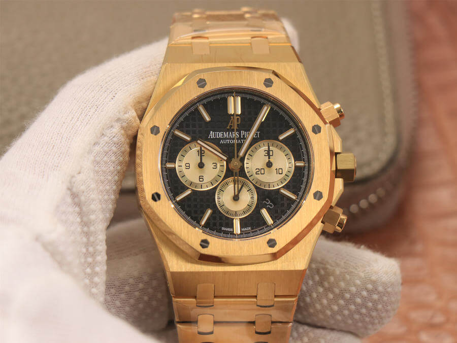 Best Replica Replica Audemars Piguet Royal Oak Chronograph 26331 1:1 Best Edition OM Factory V2 Yellow Gold - Colareps
