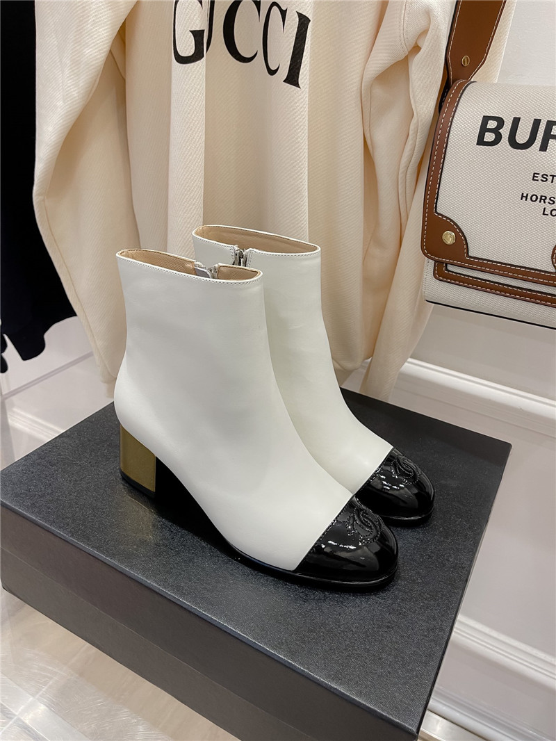 Best Replica chanel metal heel top ankle boots - Colareps