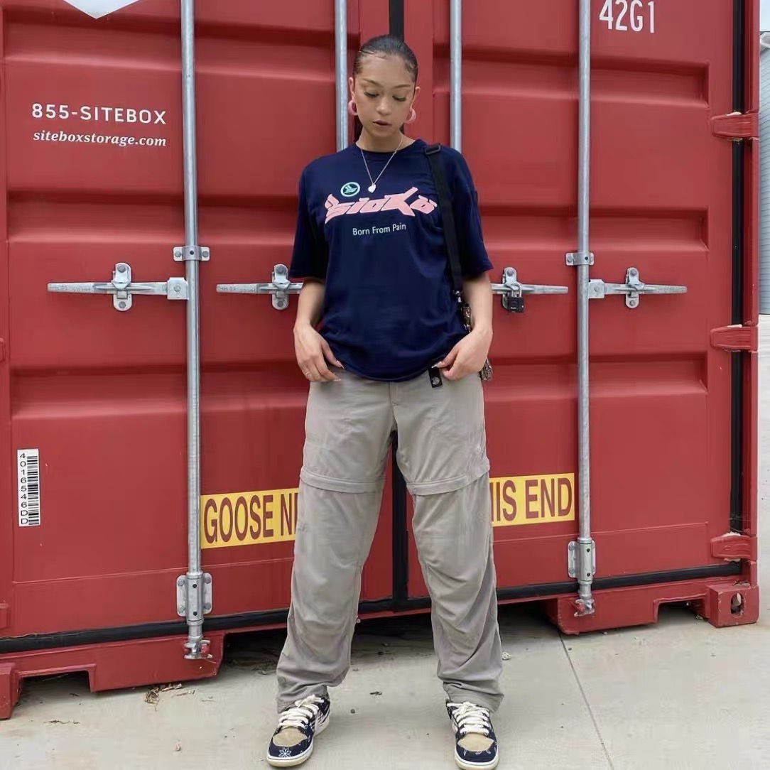 Best Replica [Special offer items] Sicko.1993 pink classic logo navy blue tee - Colareps