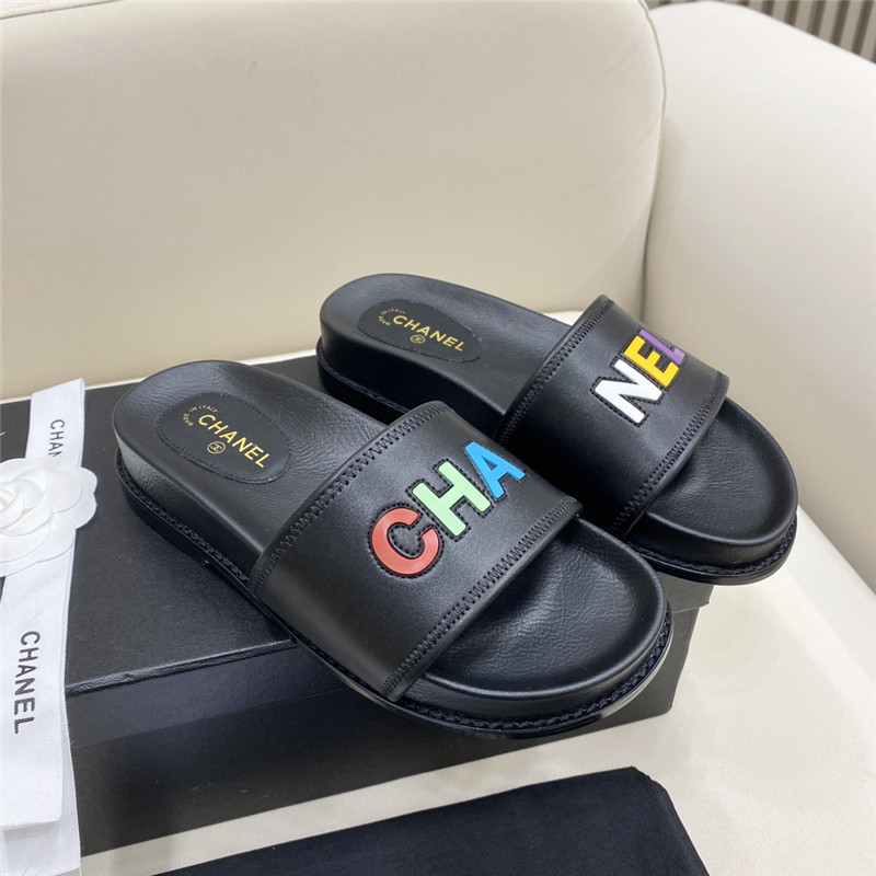 Best Replica chanel alphabet slippers womens - Colareps