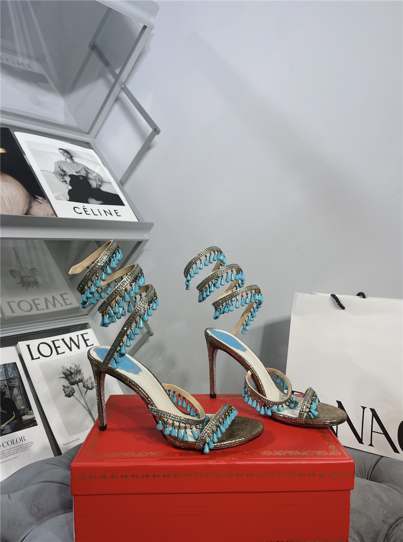 Best Replica Rene Caovilla Heels Dupe janelle serpentine twine heeled sandals - Colareps