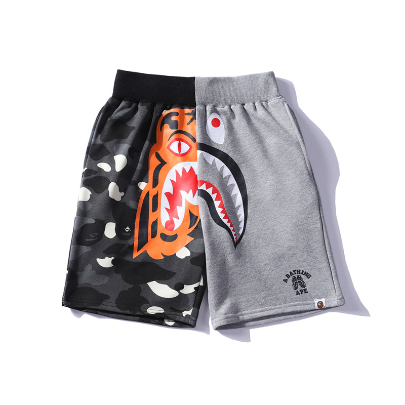 Best Replica BAPE Shorts Shark Tiger Camo Black Grey Pants HDCP8661 - Colareps
