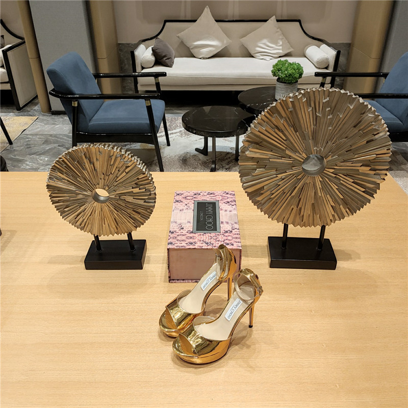 Best Replica Jimmy Choo Crystal Chain Heeled Platform Sandals - Colareps