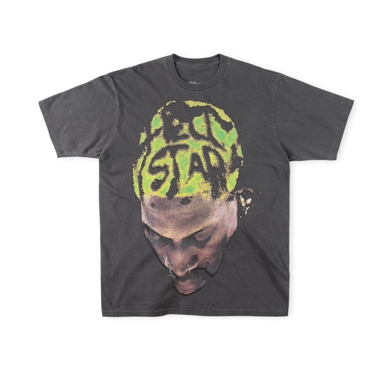 Best Replica Front Portrait Back Graffiti Letter Print Short Sleeve tee 4 styles - Colareps