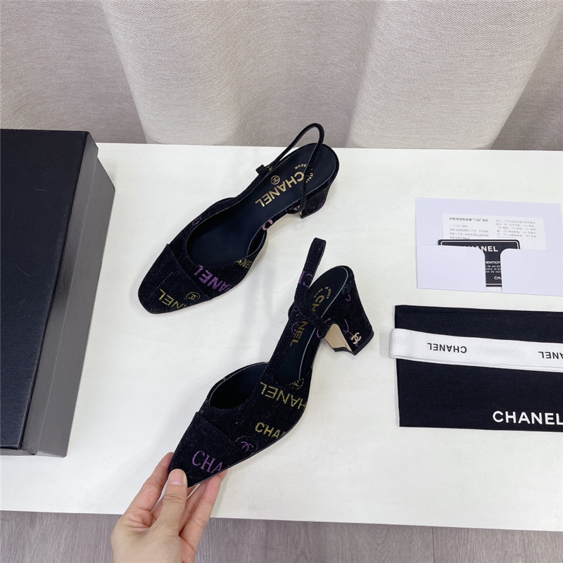 Best Replica chanel chunky heel graffiti sandals - Colareps