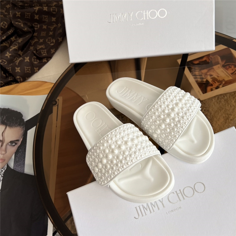 Best Replica Jimmy Choo FITZ pearl slides - Colareps