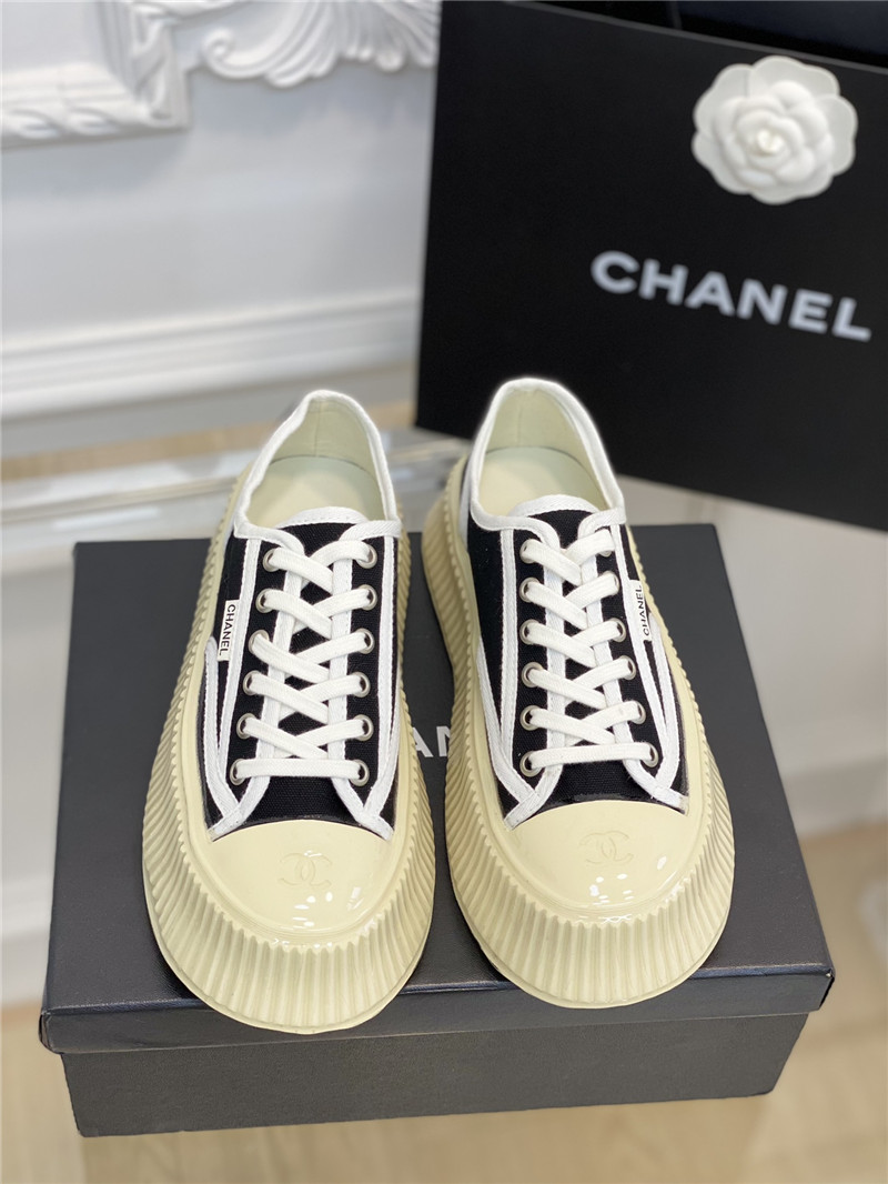 Best Replica chanel platform canvas sneakers - Colareps