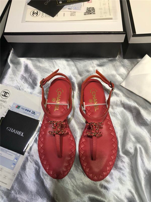 Best Replica chanel sheepskin flat sandals - Colareps