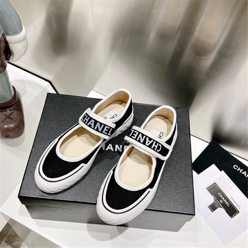 Best Replica Chanel second-hand Velcro platform canvas shoes - Colareps