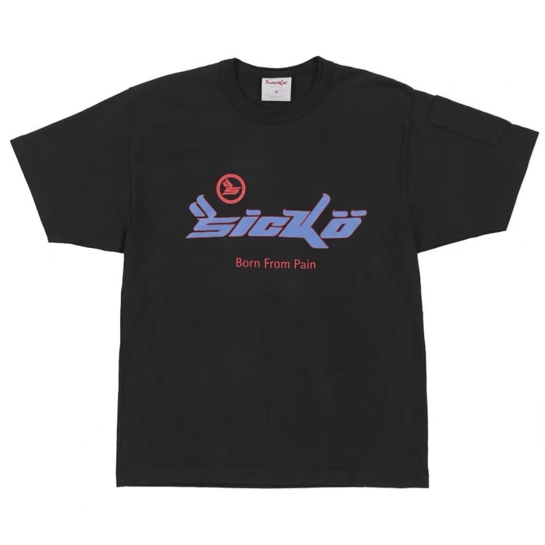 Best Replica 1:1 quality version Sicko.1993 blue letter logo black tee - Colareps