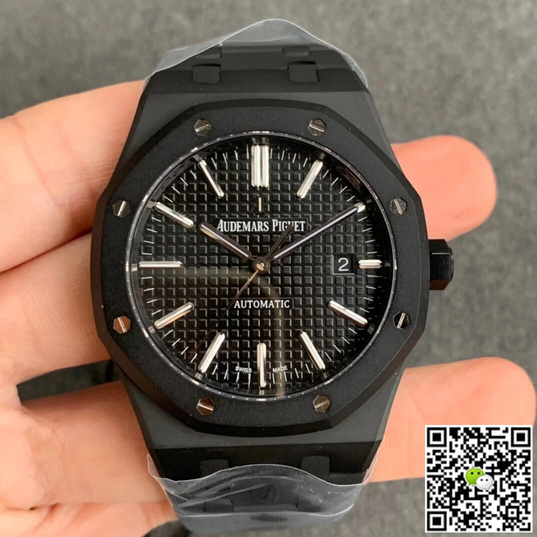 Best Replica Replica Audemars Piguet Royal Oak 15400 DLC Version 1:1 Best Edition ZF Factory Black Dial - Colareps