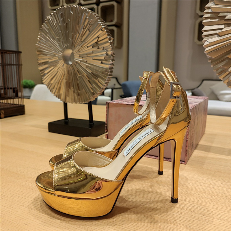 Best Replica Jimmy Choo Crystal Chain Heeled Platform Sandals - Colareps