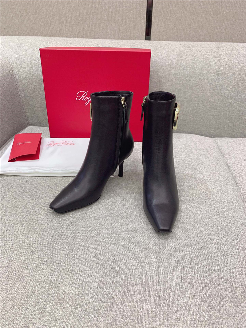 Best Replica roger vivier Dupes square buckle high heel ankle boots - Colareps