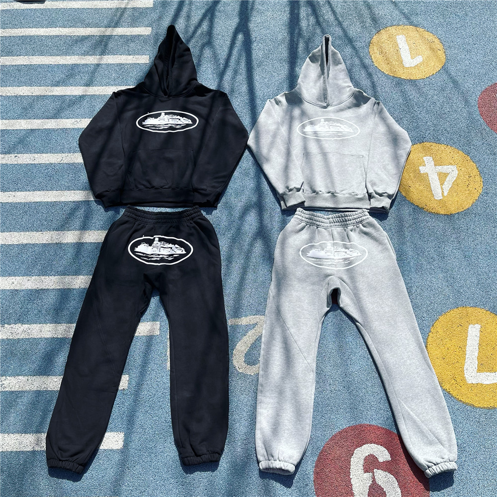 Best Replica 1:1 quality version Corteiz logo hoodie & pants black grey - Colareps